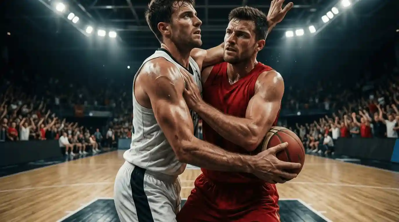 Dos equipos de baloncesto compitiendo en un partido cerrado